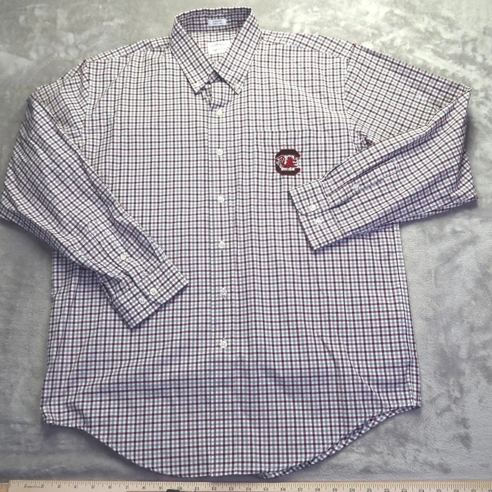 University of South Carolina Gamecocks Gingham Button Down Shirt Men's L - Picture 3 of 8